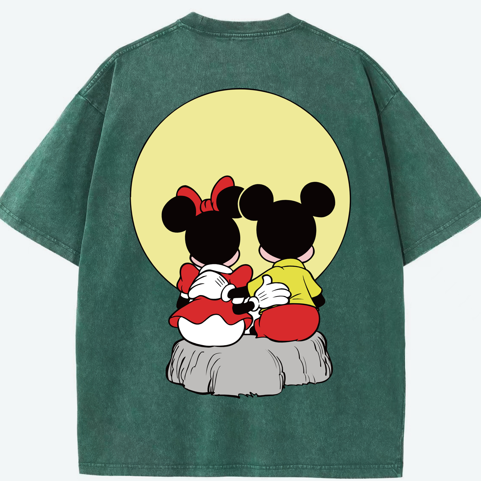 （画像用） ミッキーマウス Mickey Mouse 綿100% ヴィンテージ風 半袖Tシャツ（背面プリント）